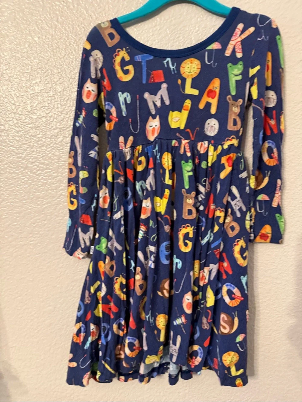 Little Sleepies Navy Alphabet & Animal Long Sleeve Dress